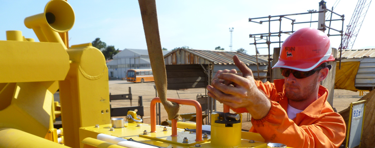 Worker with an helmet