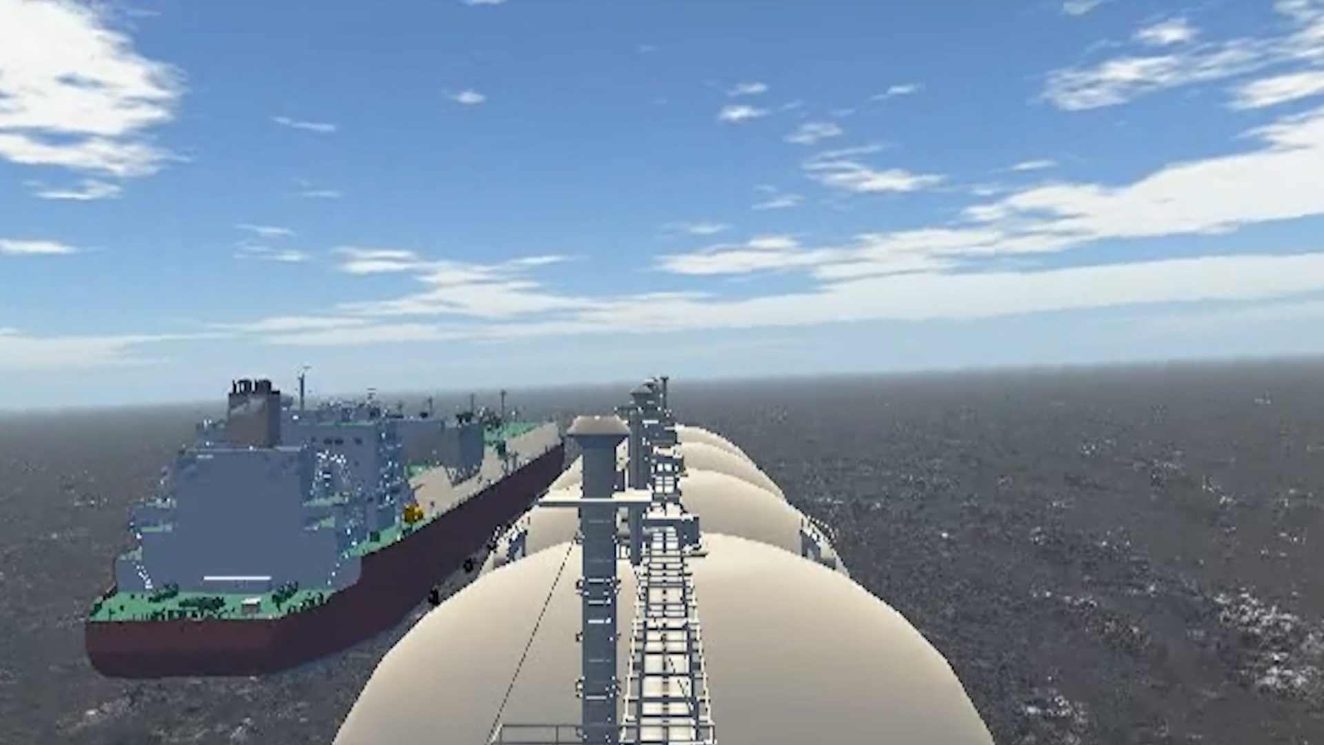 A liquified natural gas vessel at sea